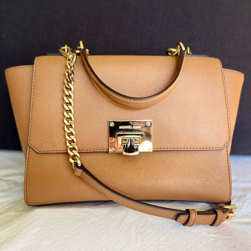 Michael Kors Tina Leather Satchel with removable crossbody - Mint Condition!
